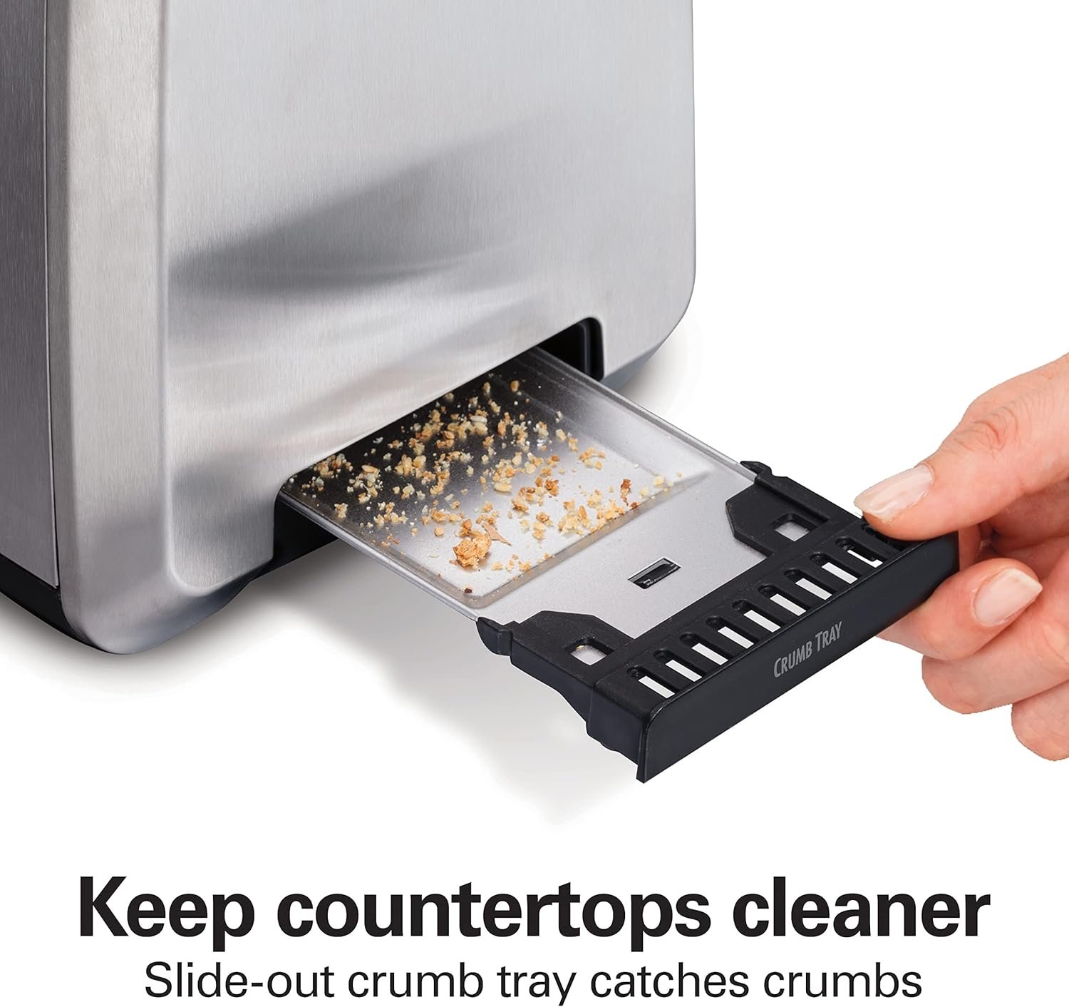 Hamilton Beach 2 Slice Toaster with Extra-Wide Slots, Bagel Setting, Toast Boost, Slide-Out Crumb Tray, Auto-Shutoff & Cancel Button, Defrost Function, Stainless Steel (22794) - Image 6