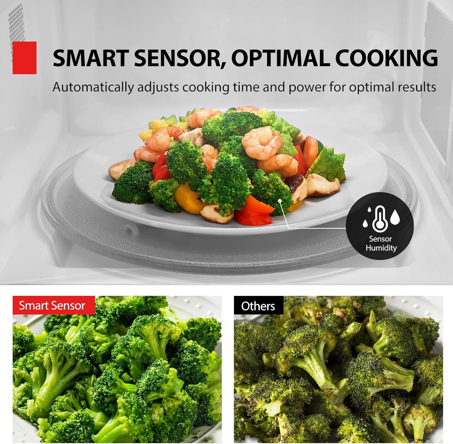 TOSHIBA ML4-EM12PA(BS) Countertop Microwave Oven with Stylish Design As Kitchen Essentials, Smart Sensor, 13 Auto Menus&Mute Function, 1.2 Cu Ft with 12.4" Turntable, 1000W, Black Stainless Steel - Image 3