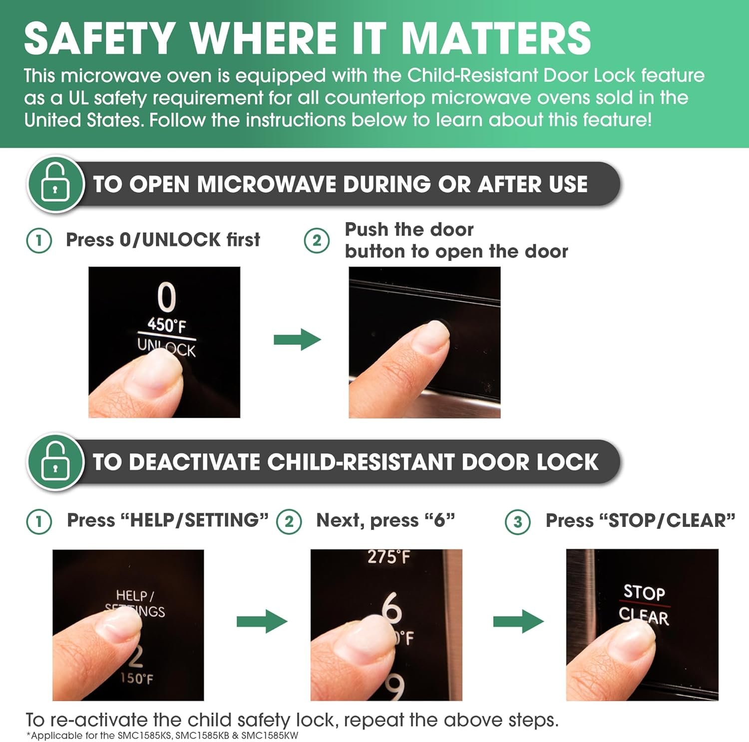 SHARP Convection Countertop Microwave Oven with Removeable 15.4" Carousel Turntable, 1.5 Cubic Feet, 900 Watt, Sensor Cooking, White - Image 14