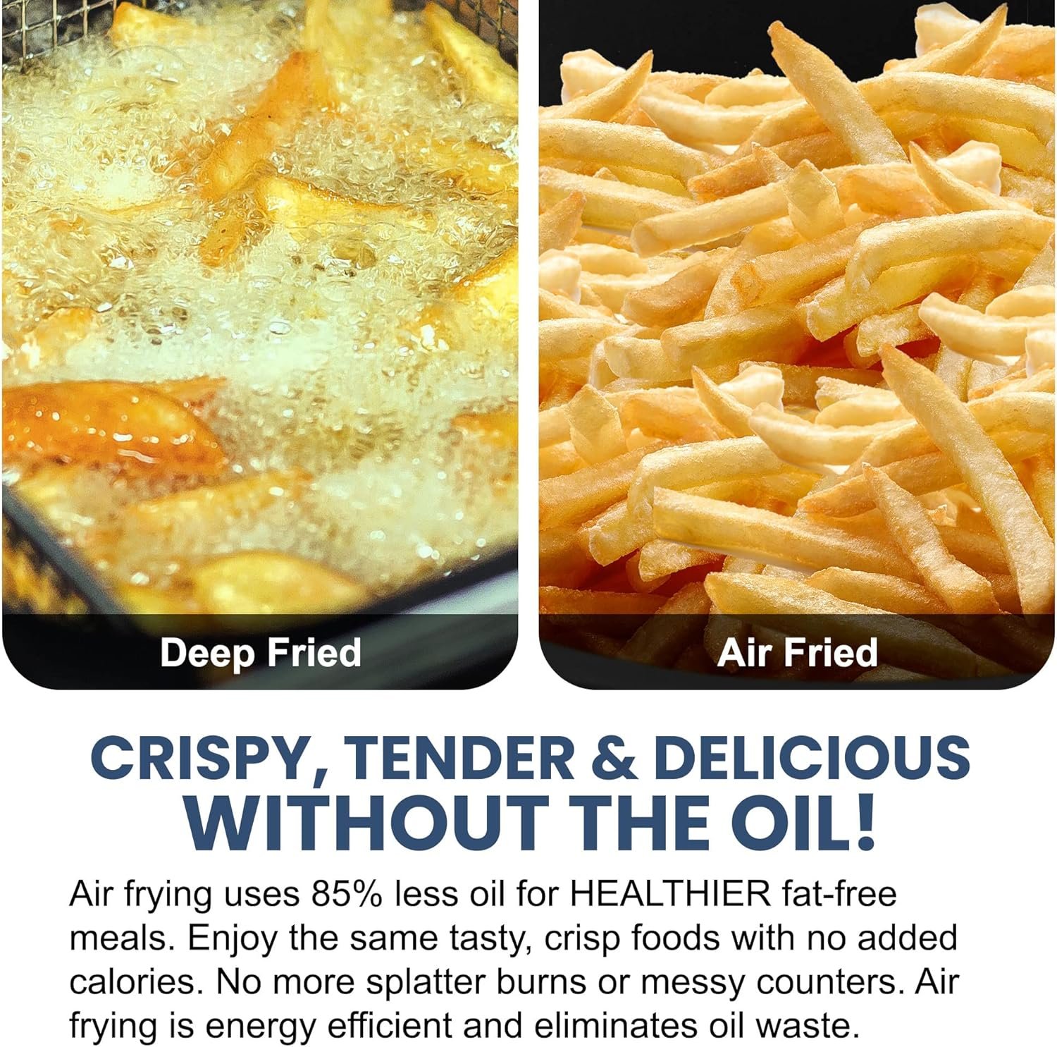 Elite Gourmet EAF-1121X Personal 1.1 Qt. Compact Space Saving Electric Hot Air Fryer Oil-Less Healthy Cooker, Timer & Temperature Controls, 1000W Black - Image 6