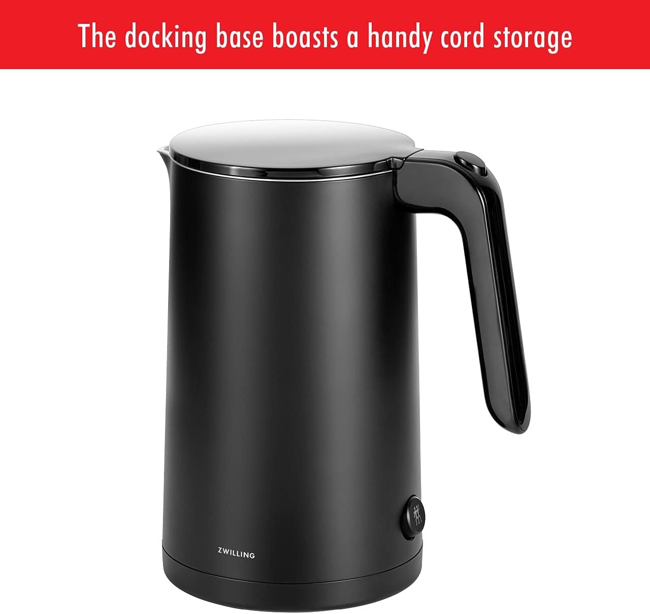 ZWILLING Enfinigy Cool Touch 1.5-Liter Electric Kettle, Cordless Tea Kettle & Hot Water, Black - Image 6