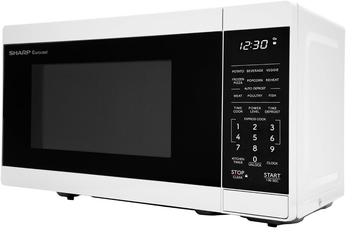 SHARP Compact Countertop Microwave Oven with Removable 10" Carousel Turntable, 700 Watt, 0.7 Cubic Feet, White - Image 5