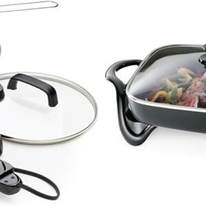 Presto 8-Quart Big Kettle, Steamer and Deep Fryer Multi-Cooker, Black & 06852 16-Inch Electric Skillet with Glass Cover
