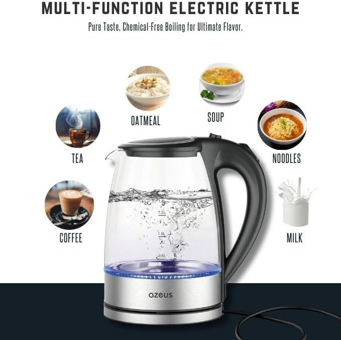 1.8L Electric Kettle CX-817 - Fast Boil, Auto Shut-Off, Boil-Dry Protection, 360° Swivel Base - Stainless Steel Water Boiler for Tea, Coffee, and Hot Water - Image 4