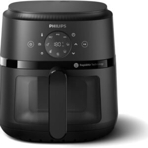 Philips 2000 Series Airfryer – 4.4 qt (4.2 l) Pan, 13 Cooking Functions, RapidAir Technology, Healthy Cooking with 90% Less Fat, Efficient & Fast (NA220/00), 9.8 pounds weight