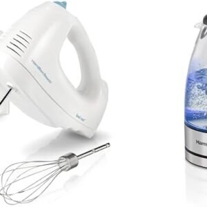 Hamilton Beach 6-Speed 250W Electric Hand Mixer Bundle with 1 Liter 1500W Glass Electric Tea Kettle