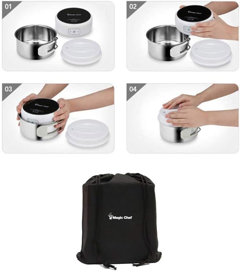 Magic Chef MER-IR600W Electric Mini Induction Multi Cooker Hot Pot Portable Outdoor Camping Stainless Steel Electric Travel Cooker 110V 220V Dual Voltage White 6" 2.64 Ib - Image 3