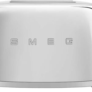 SMEG 2 Slice Toaster with 6 Presets and Defrost Function and Removable Crumb Tray TSF01SSMUS, Stainless Steel