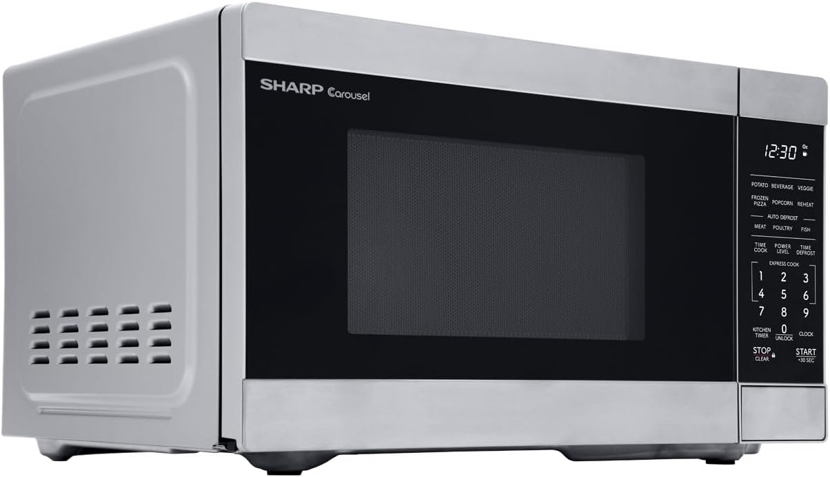 SHARP Compact Countertop Microwave Oven with Removable 10" Carousel Turntable, 700 Watt, 0.7 Cubic Feet, Stainless Steel - Image 3