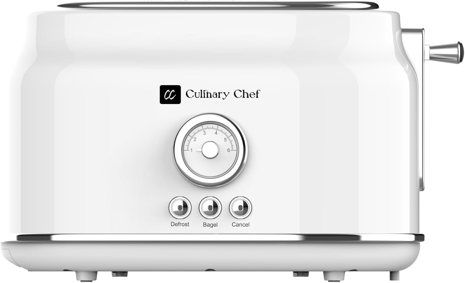 2 Slice Toaster, Retro Style, Wide Slot for Bread, English Muffins, Croissants, and Bagels, 6 Adjustable Toast Settings, Cancel and Defrost, 900w, White - Image 2