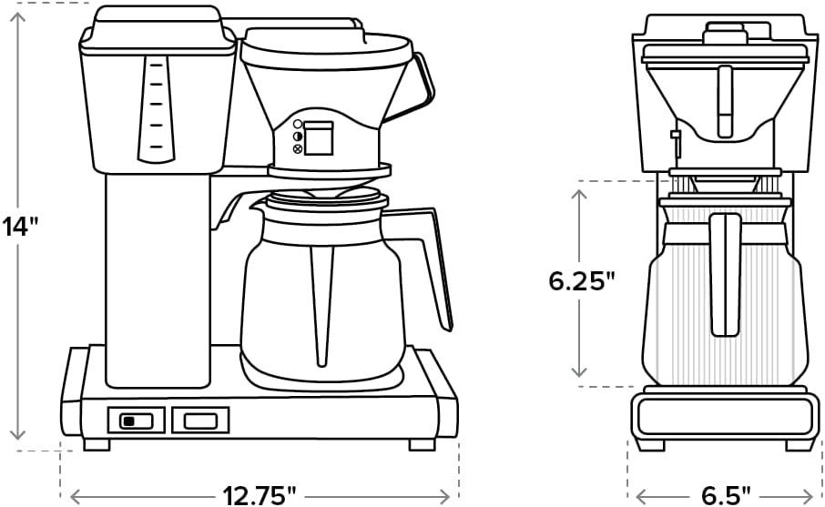 Technivorm 59691 KB Coffee Brewer, 40 oz, Brushed silver , 6.5"D x 12.75"W x 14"H - Image 5