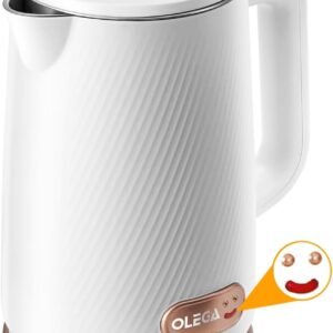 OLEGA Electric Kettle – 1500W Electric Tea Kettle 1.8L Stainless Steel Inner Electric Kettles for Boiling Water Auto Shut Off Boil-Dry Protection Electric Water Kettle for Coffee Tea