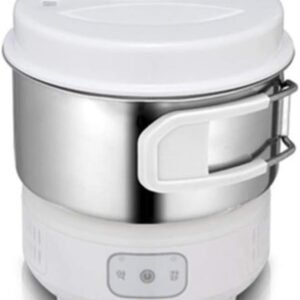 Magic Chef MER-IR600W Electric Mini Induction Multi Cooker Hot Pot Portable Outdoor Camping Stainless Steel Electric Travel Cooker 110V 220V Dual Voltage White 6″ 2.64 Ib