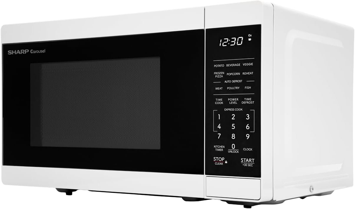 SHARP Compact Countertop Microwave Oven with Removable 10" Carousel Turntable, 700 Watt, 0.7 Cubic Feet, White - Image 2