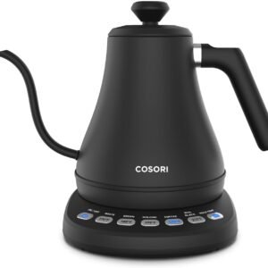 COSORI Electric Gooseneck Kettle with 5 Temperature Control Presets, Pour Over Kettle for Coffee & Tea, Hot Water Boiler, 100% Stainless Steel Inner Lid & Bottom, 1200W/0.8L