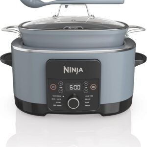 Ninja MC1001 Foodi PossibleCooker PRO 8.5 Quart Multi-Cooker, with 8-in-1 Slow Cooker, Dutch Oven, Steamer, Glass Lid Integrated Spoon, Nonstick, Oven Safe Pot to 500°F, Sea Salt Gray