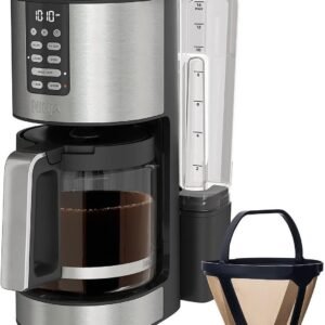 Ninja 14 Cup , Programmable Coffee Maker XL Pro with Permanent Filter, 2 Brew Styles Classic & Rich, 4 Programs Small Batch, Delay Brew, Freshness Timer & Keep Warm, Stainless Steel, DCM201