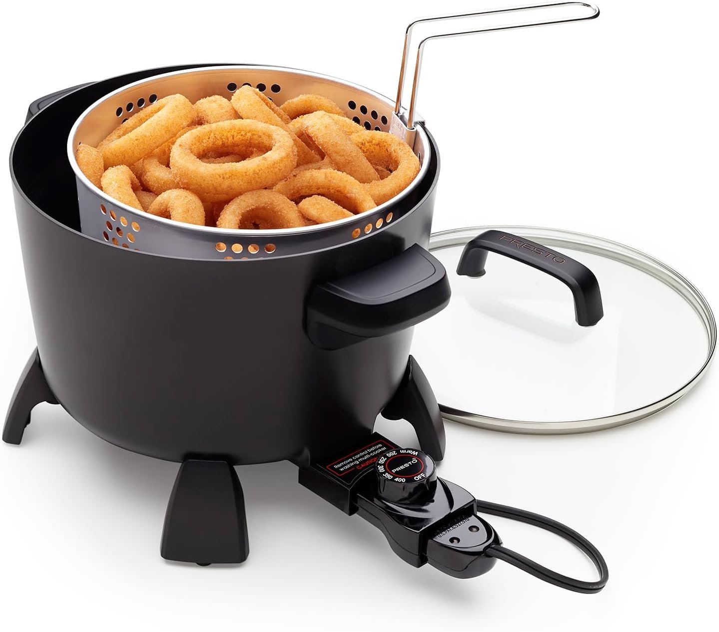 Presto 8-Quart Big Kettle, Steamer and Deep Fryer Multi-Cooker, Black - Image 2