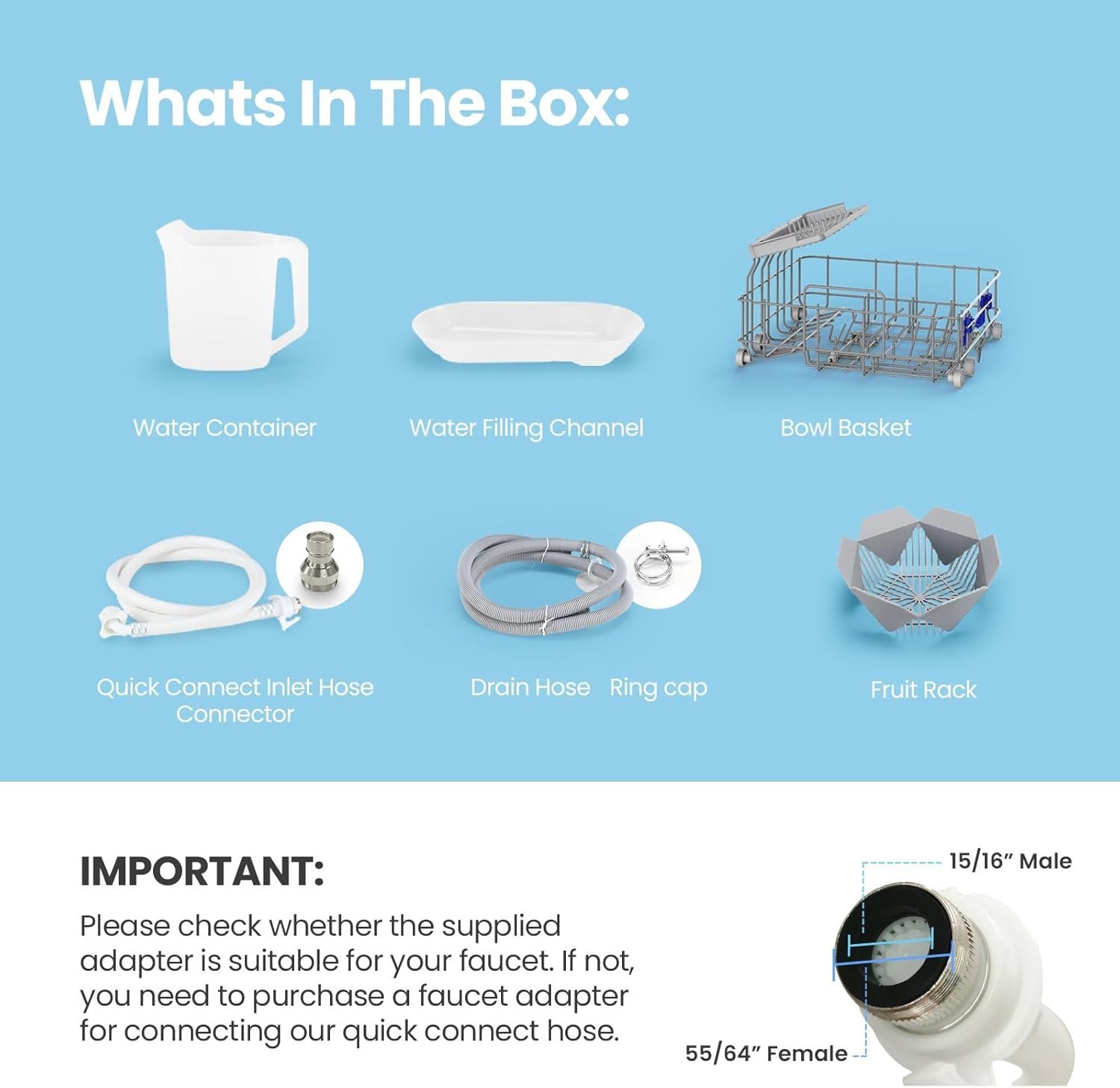 Midea MDC17P0ABB Portable Countertop Mini 5L Built-in Water Tank, No Hookup Needed, 6 Programs, 360° Dual Spray, 162℉ High-Temp& Air-Refresh Function, Dishwasher for Apartments& RVs, Black - Image 3