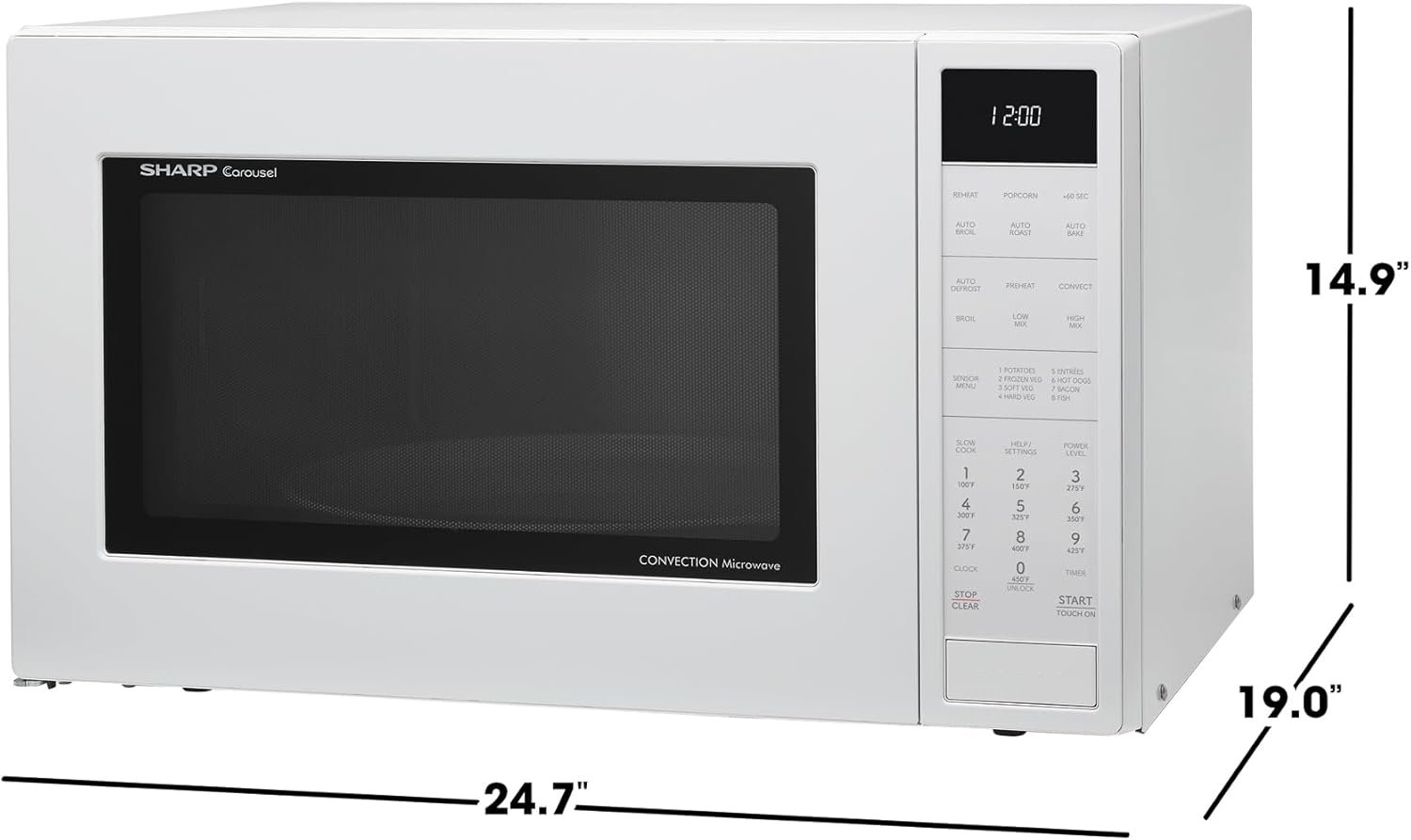 SHARP Convection Countertop Microwave Oven with Removeable 15.4" Carousel Turntable, 1.5 Cubic Feet, 900 Watt, Sensor Cooking, White - Image 17