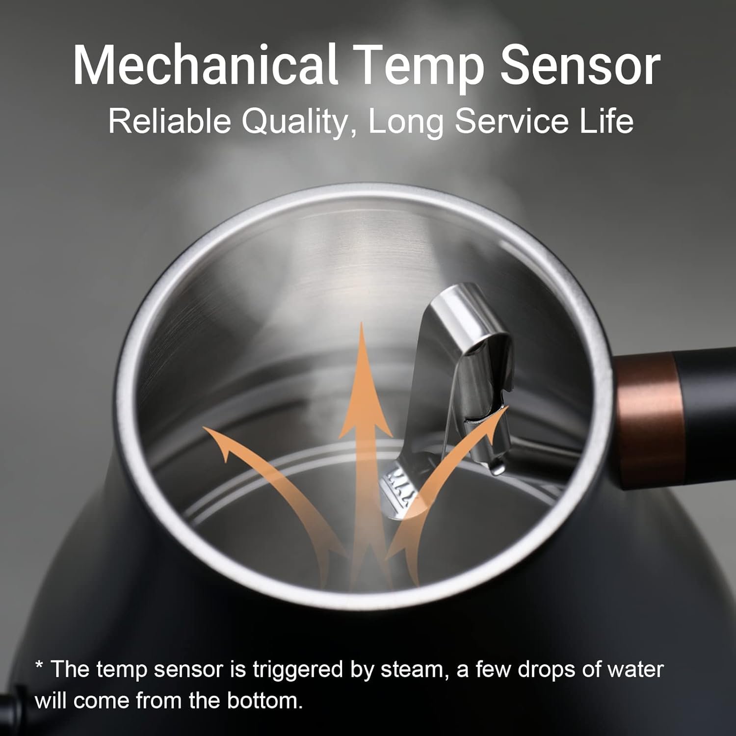 Mecity Electric Kettle Gooseneck Water Kettle Stainless Steel Tea Kettle Water Boiler Fast Heating, Auto Shut Off, 27 fl oz, 1000W, Matte Black - Image 5