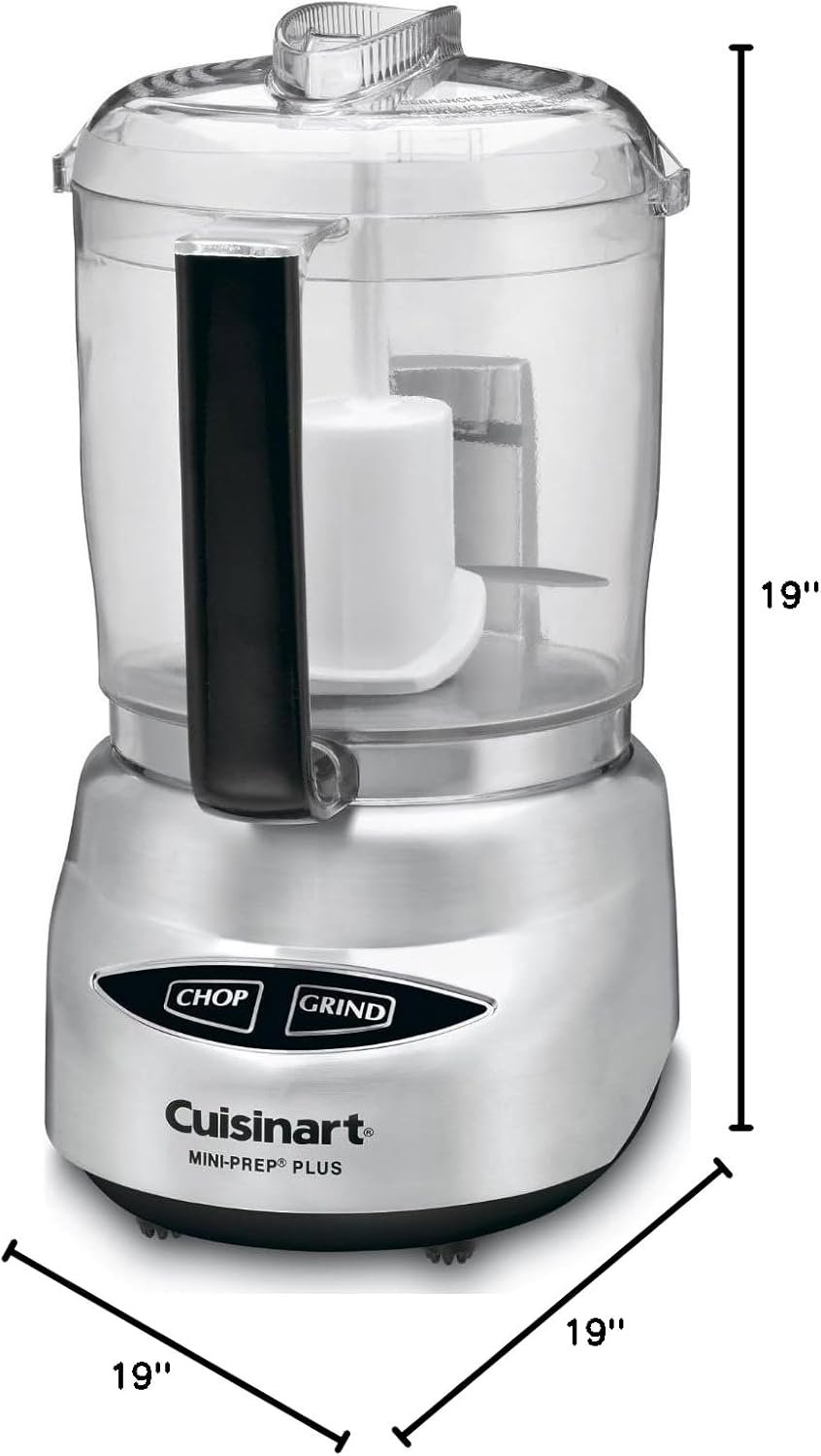 Cuisinart Mini Prep Plus Food Processor, 4 Cup, Brushed Stainless & HM-50 Power Advantage 5-Speed Hand Mixer, White - Image 6