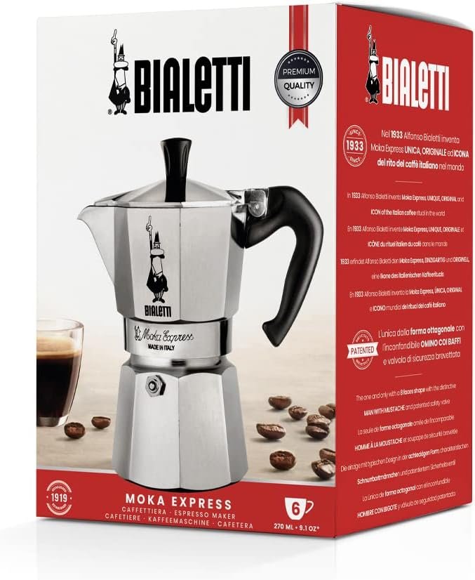 Bialetti Moka Express 6 Cup, 1 EA, silver, 6800, 06800 - Image 6