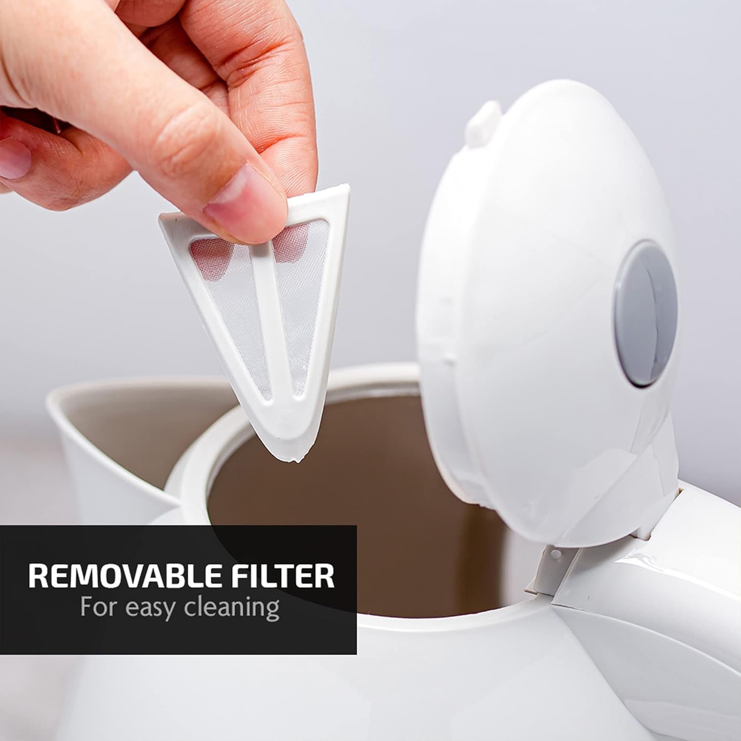 OVENTE Electric Kettle, 1.7L Fast Boiling Water Heater for Coffee or Tea, BPA Free with Water Level Gauge, Auto Shut-Off, Boil-Dry Protection, Indicator Light and Removable Filter, White KP72W - Image 8