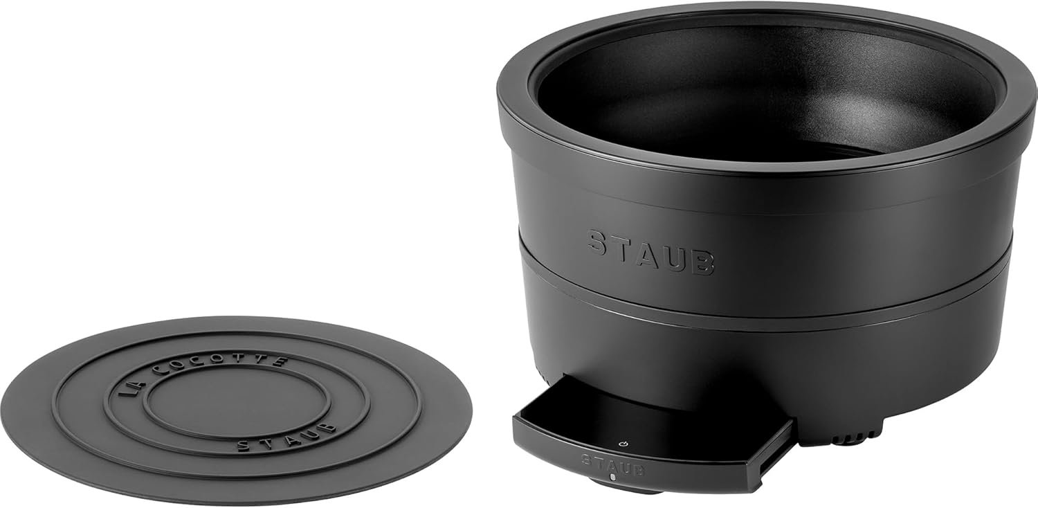 Staub Precision Induction Multi Cooker: Braise, Brown, Steam, Slow Cook and Warm with your Staub Dutch Oven, Matte Black, Dutch Oven Sold Separately - Image 5