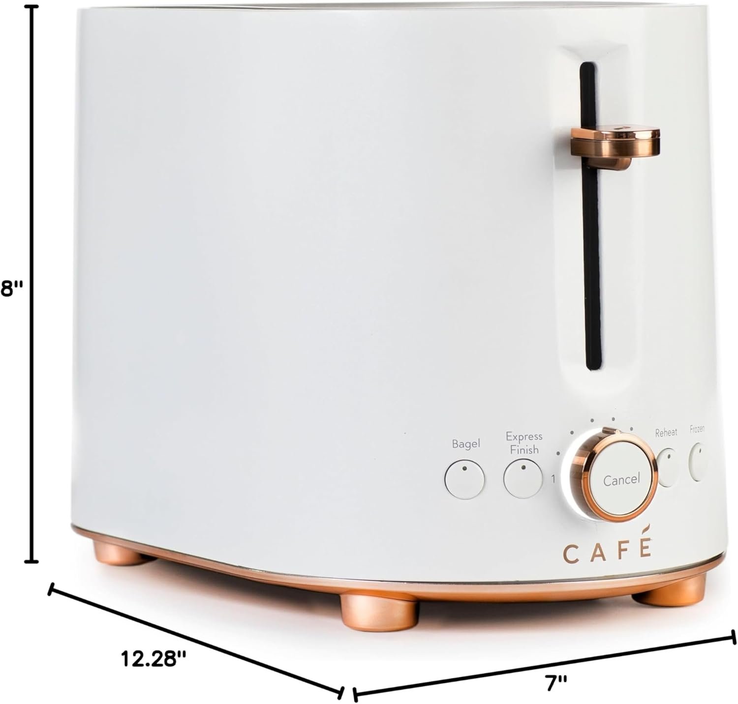 Café Express Finish 2-Slice Toaster | Extra-Wide Slots, Extra Lift for Waffles, Pastries, Texas Toast & More | 4 Pre-Set Functions, 8 Shade Options | Countertop Kitchen Essentials | Matte White - Image 6