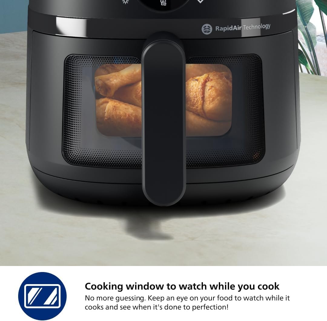 Philips 2000 Series Airfryer - 4.4 qt (4.2 l) Pan, 13 Cooking Functions, RapidAir Technology, Healthy Cooking with 90% Less Fat, Efficient & Fast (NA220/00), 9.8 pounds weight - Image 3