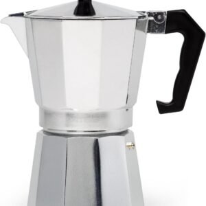 Primula Classic Stovetop Espresso and Coffee Maker, Moka Pot for Italian and Cuban Café Brewing, Greca Coffee Maker, Cafeteras, 6 Espresso Cups, Silver