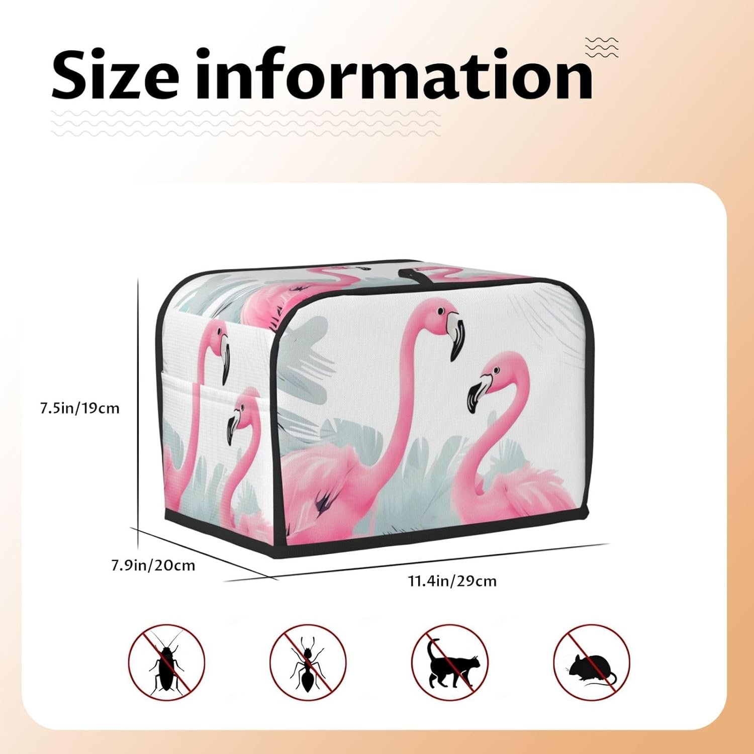 Pink Flamingo 2 Slice Toaster Covers Quilted Bread Maker Cover Small Appliance Cover With Handle For Home Table Kitchen Decor - Image 5