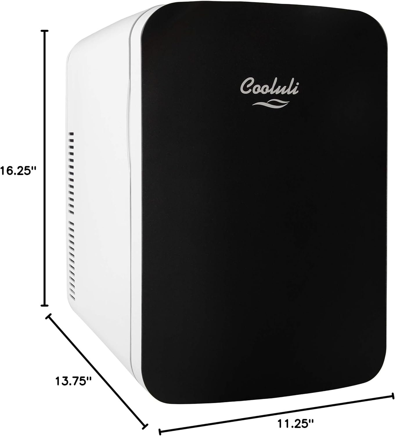 Cooluli 15L Mini Fridge for Bedroom - Car, Office Desk & College Dorm Room - 12v Portable Cooler & Warmer for Food, Drinks, Skincare, Beauty & Makeup - AC/DC Small Refrigerator with Glass Front, Black - Image 8