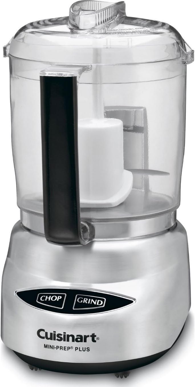 Cuisinart Mini Prep Plus Food Processor, 4 Cup, Brushed Stainless & HM-50 Power Advantage 5-Speed Hand Mixer, White - Image 2