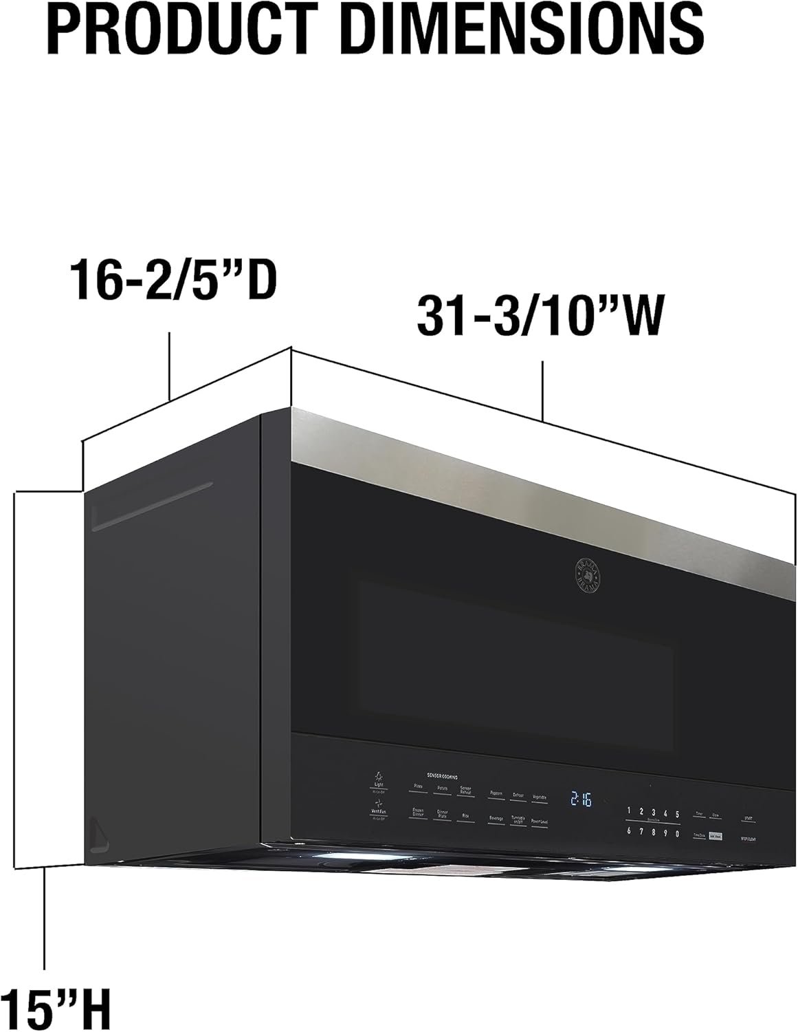 DE161OTRSSS Microwave Oven Built-in 1000-Watts with 10 Power Levels Pre Settings and Express, Sensor and Speed Cooking and Silent Mode with Glass Turntable, 1.6 cu.ft, Metallic - Image 6