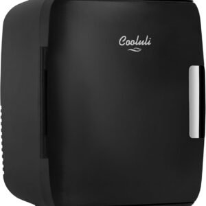 Cooluli Mini Fridge for Bedroom – Car, Office Desk & Dorm Room – Portable 4L/6 Can Electric Plug In Cooler & Warmer for Food, Drinks, Skincare Beauty & Makeup – 12v AC/DC & Exclusive USB Option, Black