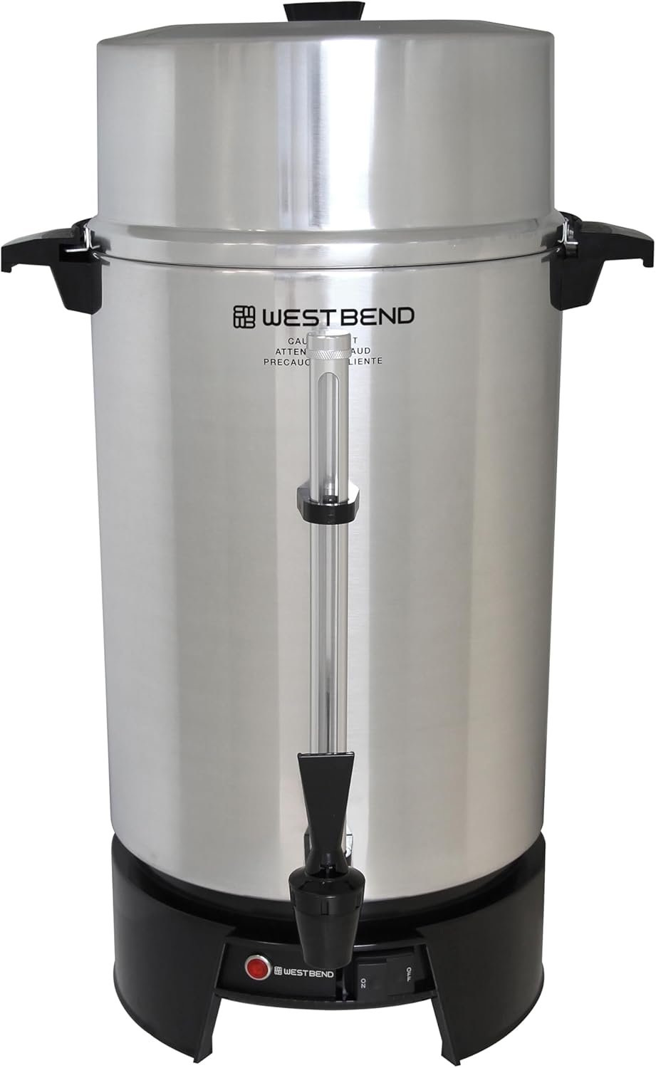 West Bend 33600 Coffee Urn Commercial Highly-Polished Aluminum NSF Approved Features Automatic Temperature Control Large Capacity with Fast Brewing and Easy Clean Up, 100-Cup, Silver - Image 10