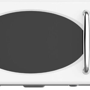 Emerson MWRG0901W Retro Compact Countertop 800W Microwave Oven with 1,000W Grill Function, LED Display 5 Power Levels, 8 Auto Menus, Glass Turntable and Child Safe Lock, 0.9 Cu. Ft, White