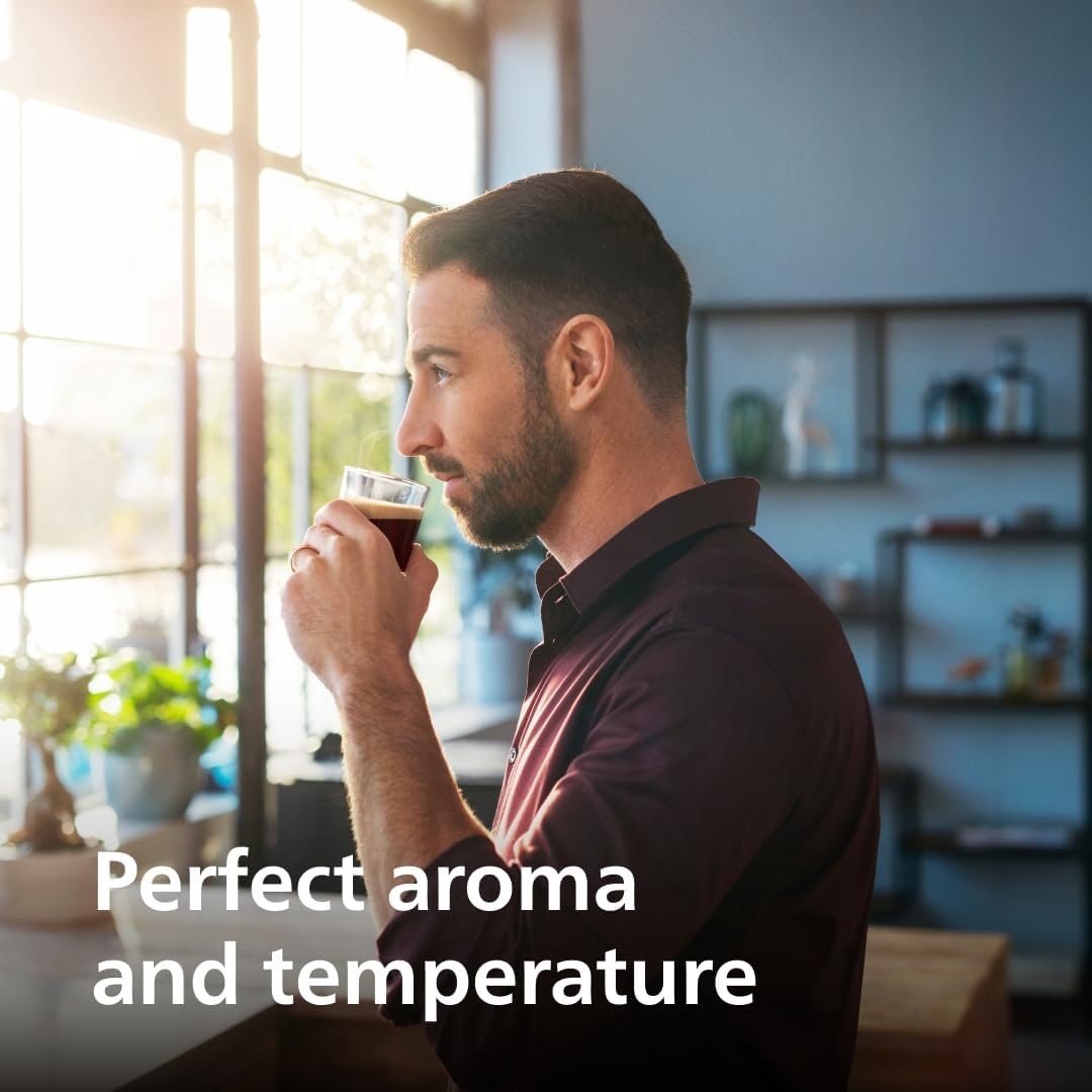 PHILIPS 4400 Series Fully Automatic Espresso Machine – 12 Hot & Iced Coffees, Quick-to-Clean LatteGo Milk System, SilentBrew, QuickStart, Ceramic Grinder, Black Chrome (EP4444/90) - Image 8