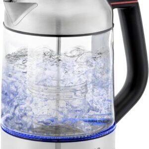 CUCKOO Electric Tea Kettle with Infuser, Glass Electric Kettle with Multi-Temperature Control, Easy to Read LED Lights, 1.7 Liter Capacity Tea Maker Pot (CK-G170BS)