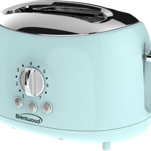 Brentwood Appliances Cool-Touch 2-Slice Retro Toaster with Extra-Wide Slots (Blue)
