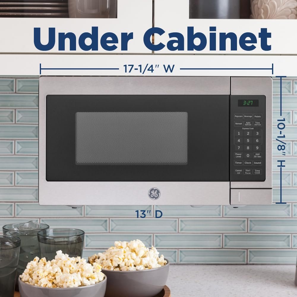 GE GCHK07N1WWW Microwave Oven, 700-watt 6 Auto Cooking Settings, Child-Lock Technology, Kitchen Essentials for The Countertop, Dorm Room or Apartment, 0.7 Cu. Ft, White - Image 4