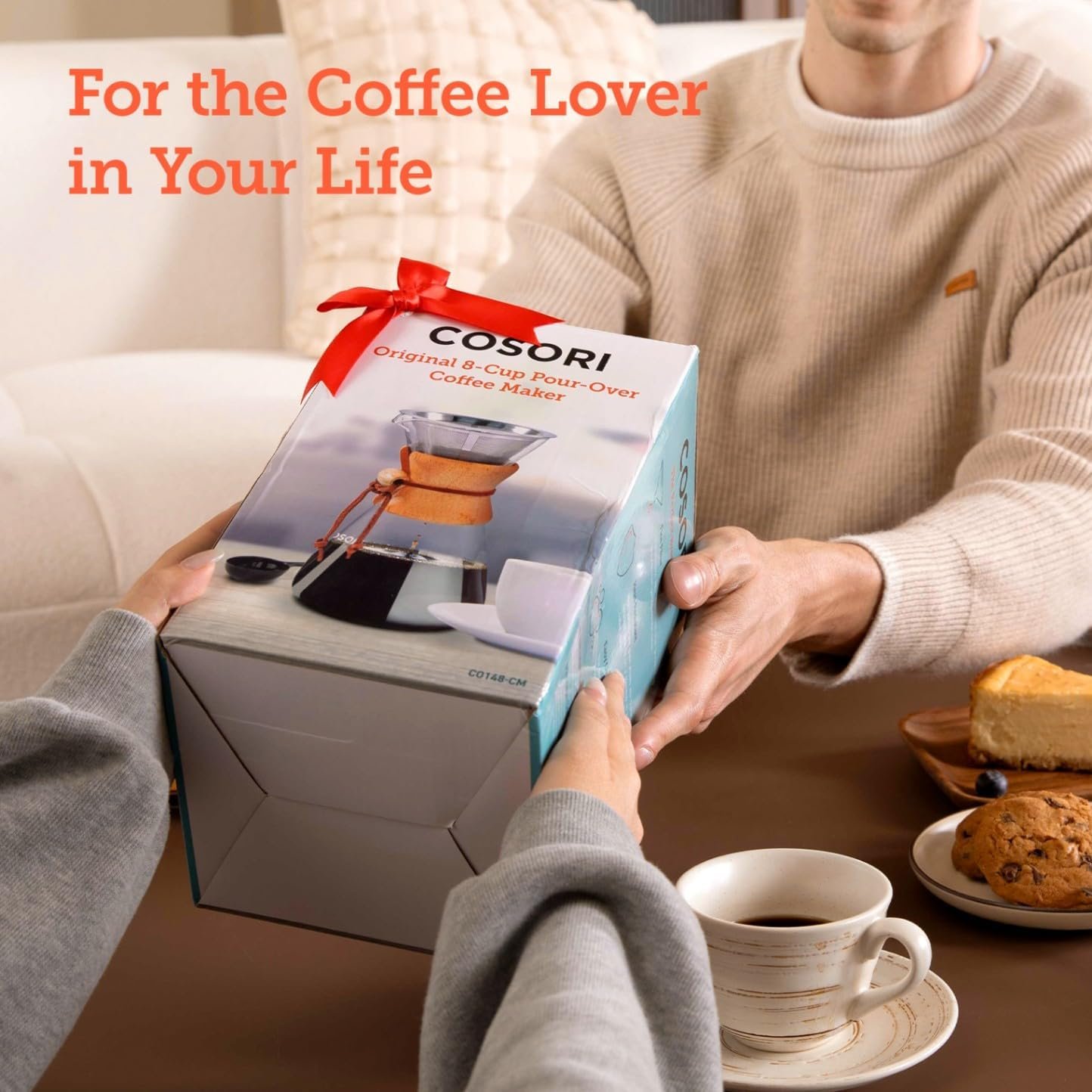 COSORI Pour Over Coffee Maker with Double Layer Stainless Steel Filter, 8-Cup, 34oz, Drip Coffee Maker, Coffee Dripper Brewer, High Heat Resistant Carafe, also for Camping, Hiking - Image 7