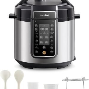 COMFEE’ Pressure Cooker 6 Quart with 13 Cooking Functions, Olla de Presion Non-Stick Pot Yogurt Maker Rice Cooker Slow Cooker Sauté Steamer, Healthy Ceramic Inner Pot