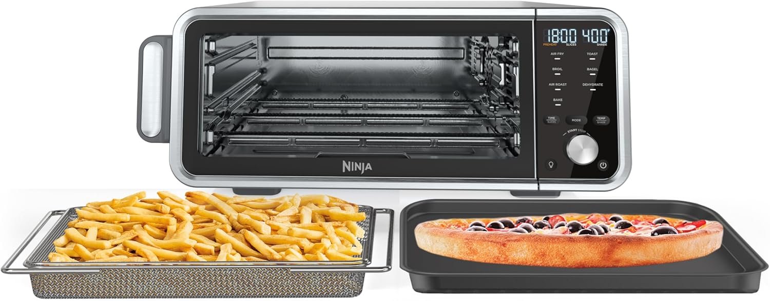 Ninja SP201 Digital Air Fry Pro Countertop 8-in-1 Oven with Extended Height, XL Capacity, Flip Up & Away Capability for Storage Space, with Air Fry Basket, Wire Rack & Crumb Tray, Silver - Image 9