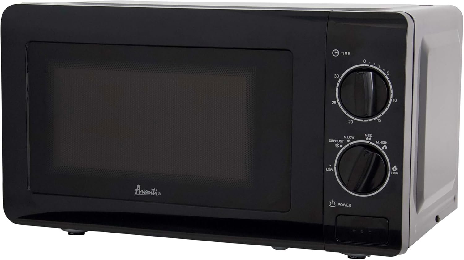 Avanti MM07V1B Microwave Oven 700-Watts Compact Mechanical with 5 Power Settings, Defrost, Full Range Temperature Control and Removable Glass Turntable, 0.7-Cu.Ft, Black - Image 3