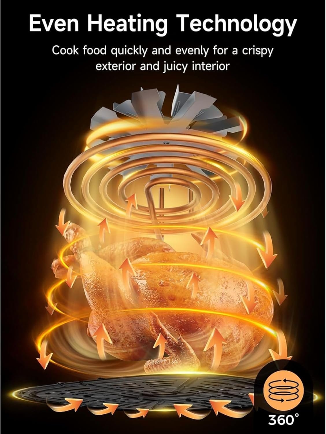 Digital Air Fryer Oven, Compact Cooker with Window, 7 Presets, Nonstick Basket for Fast Cooking, Easy Cleanup, 5.28 Quart, Black - Image 5