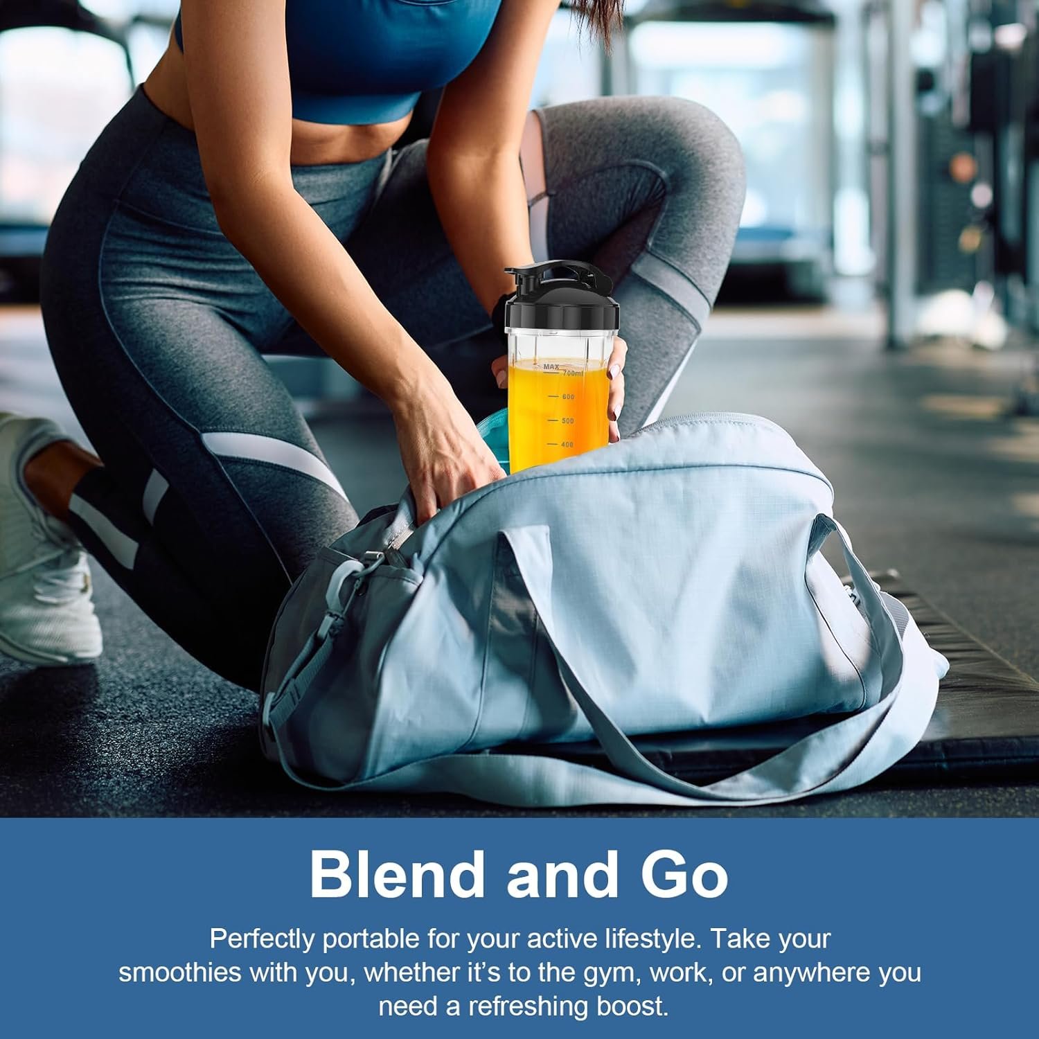 12-Piece Smoothie Blender Maker 25,000 RPM Personal Blender for Ice Crushing Smoothies & Frozen Drinks Nuts with 23oz, 32oz, 37oz Portable Cups Two 6-Leaf Stainless Steel Blades, Silver - Image 6