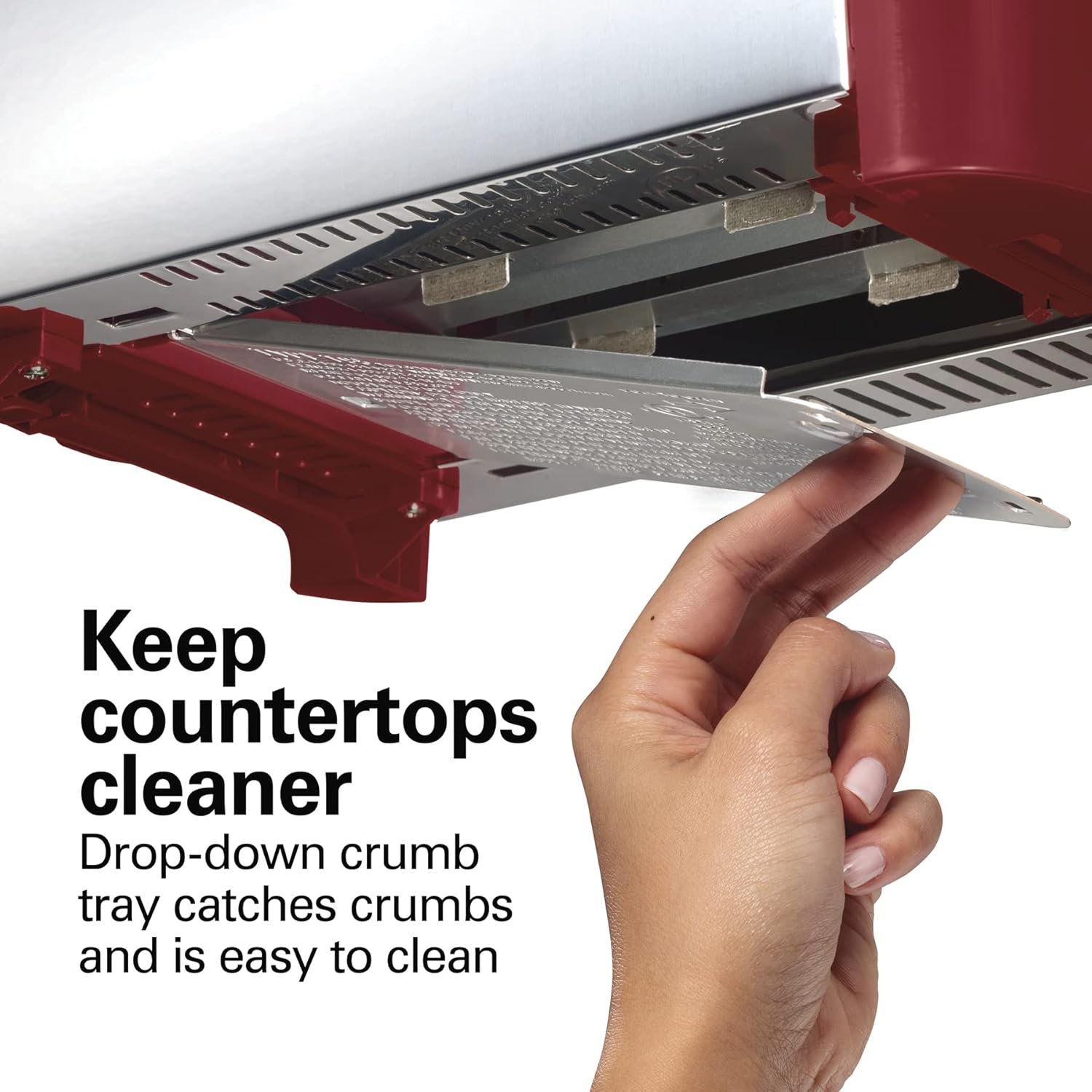 Hamilton Beach 2 Slice Toaster with Extra Wide Slots, Shade Selector, Auto-Shutoff, Cancel Button and Toast Boost, Red - Image 6